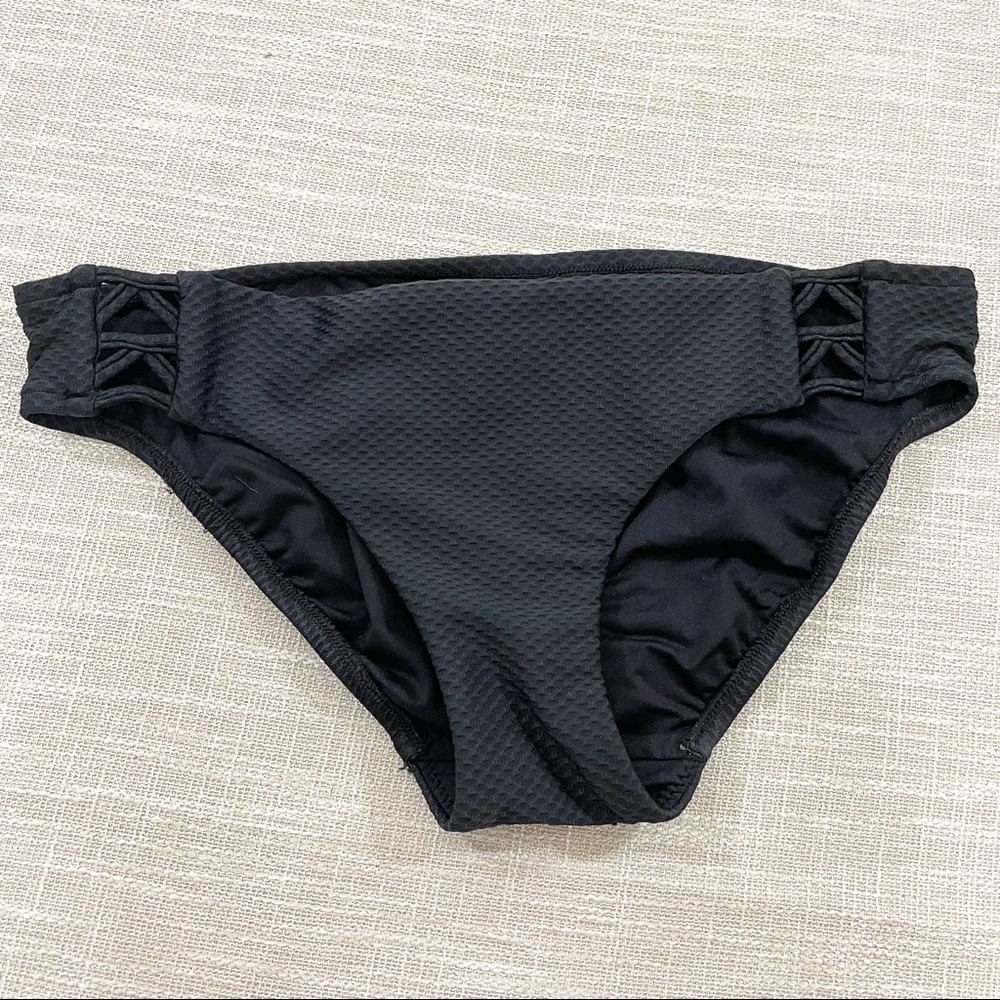 Seafolly Black Textured Bikini Bottom Size 8
